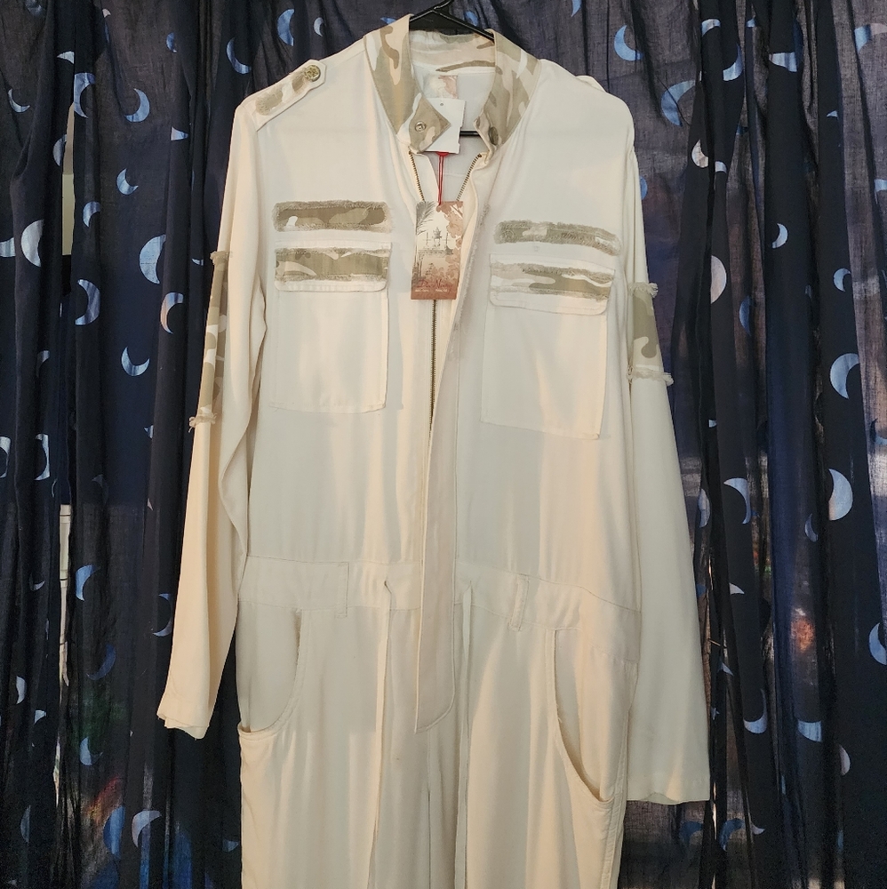 DA-NANG NEW WITH TAGS White Camo Cargo Jumpsuit